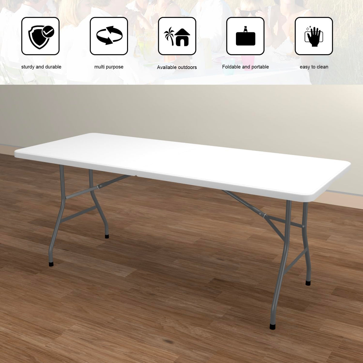White Folding Table F826104