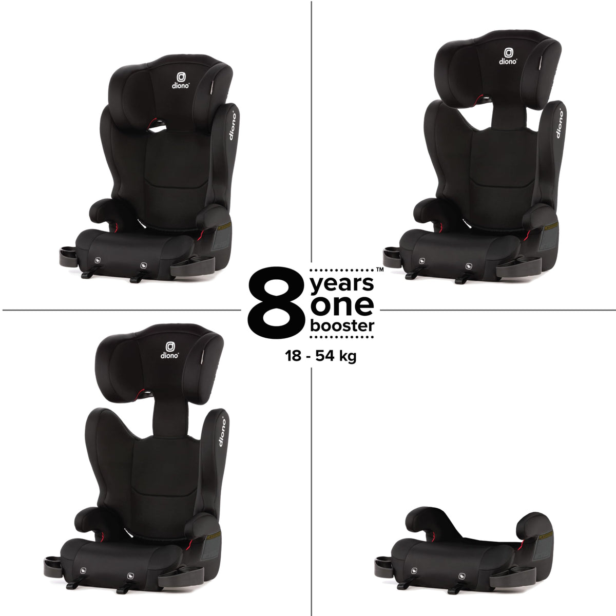 2-in-1 Belt Positioning Booster Seat, Black E8421