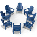 Navy Blue HDPE Adirondack Chair Set of 8 B6496