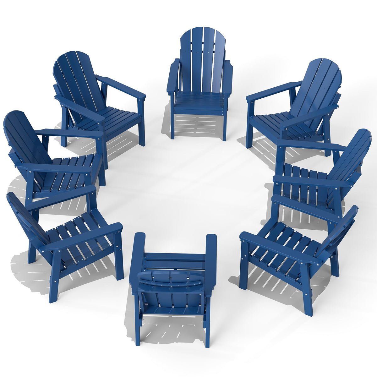 Navy Blue HDPE Adirondack Chair Set of 8 B6496
