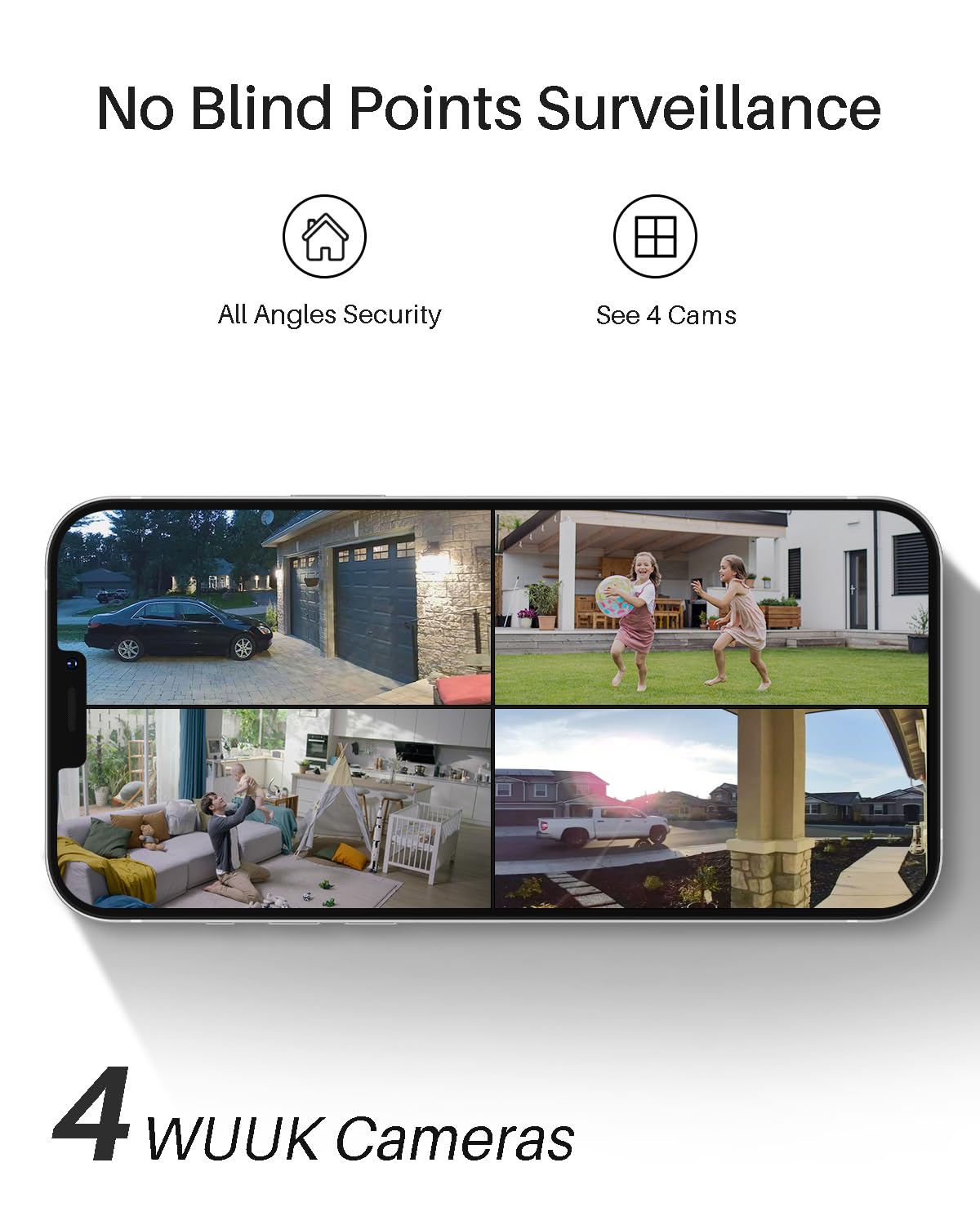 Solar Security Cameras Wireless Outdoor 2K Q566