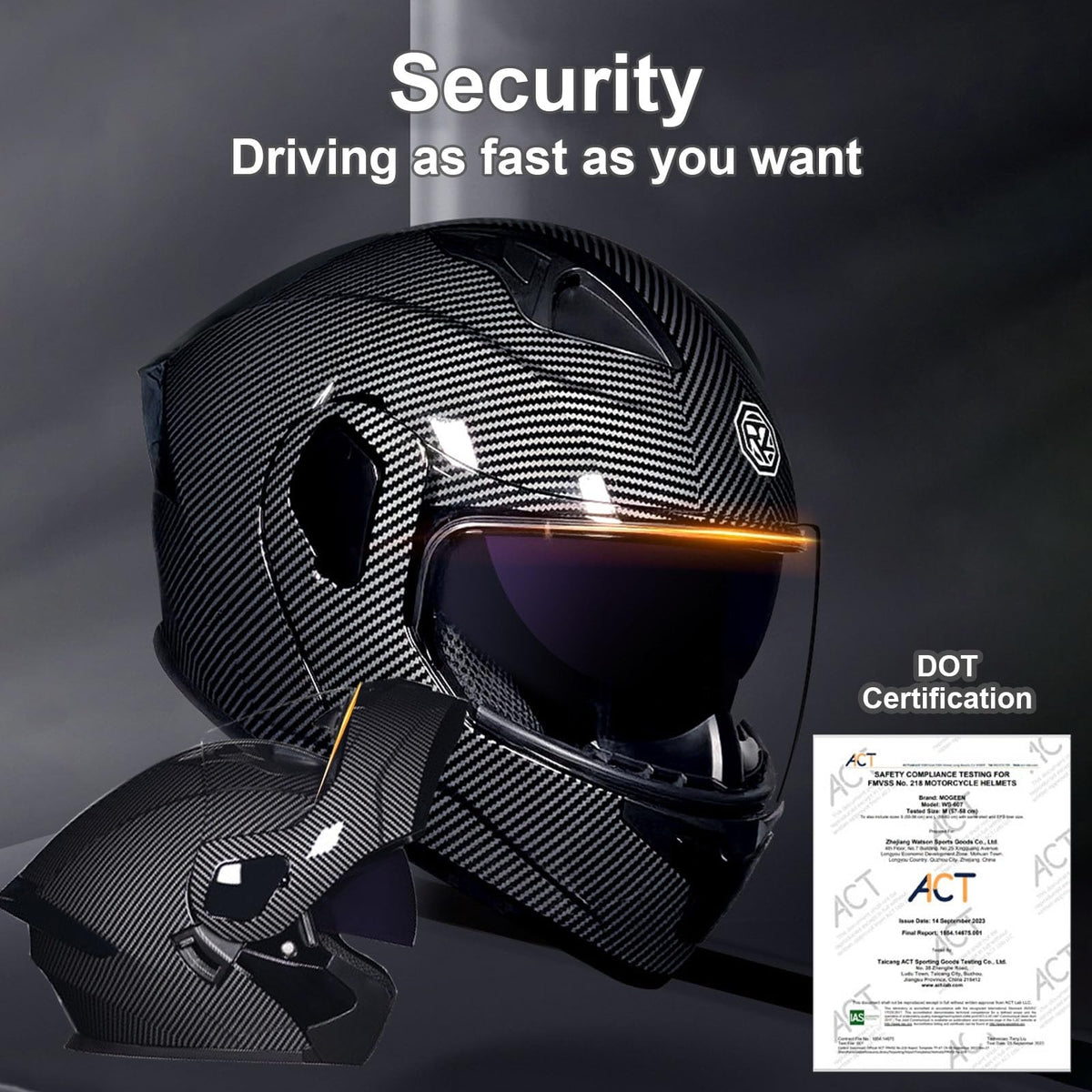 Modular Bluetooth Motorcycle Helmet DOT Approved Dual Visor Flip up Q708374