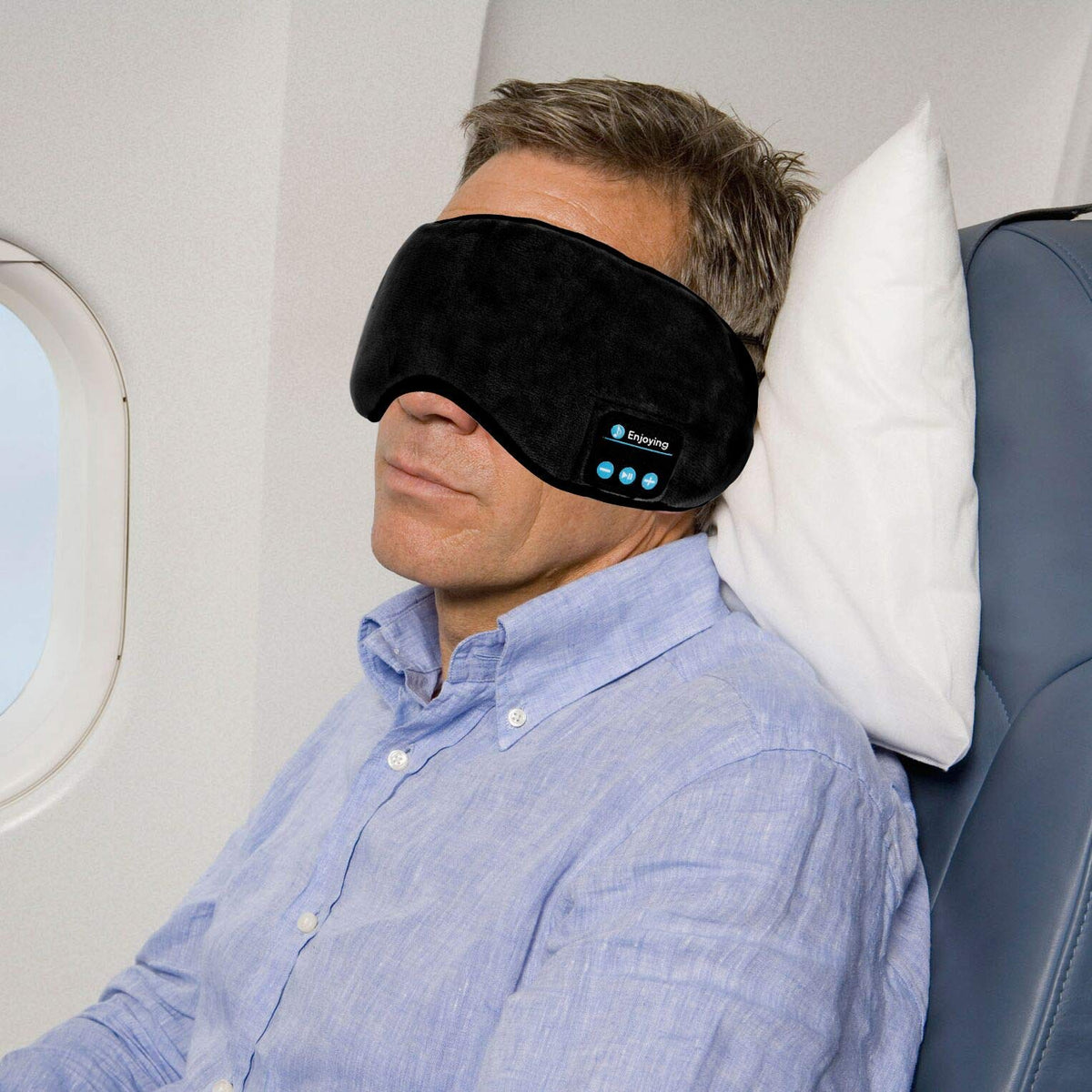 Bluetooth Sleep Headphones Eye Mask with Built-in Speakers Microphone R2129