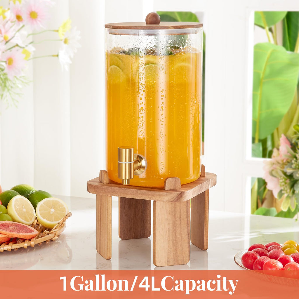 Glass Drink Dispenser with Stand N3911