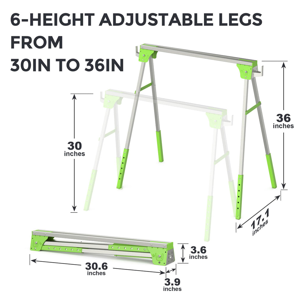 2 Pack Folding Adjustable Saw Horses R5693