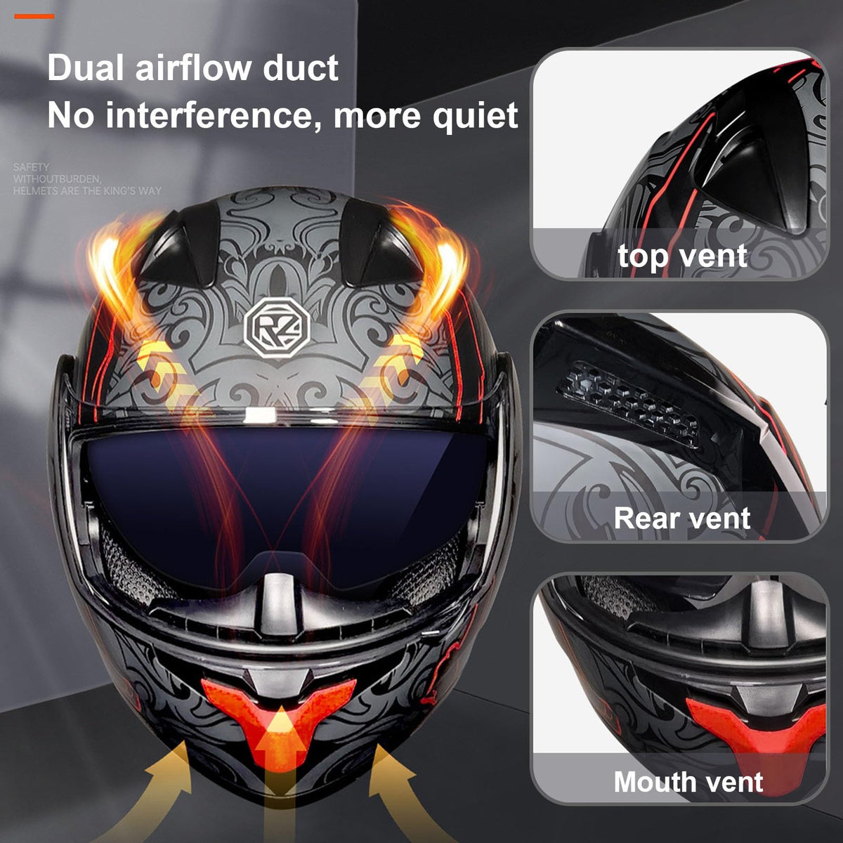 Modular Bluetooth Motorcycle Helmet DOT Approved Dual Visor Flip up Q708374