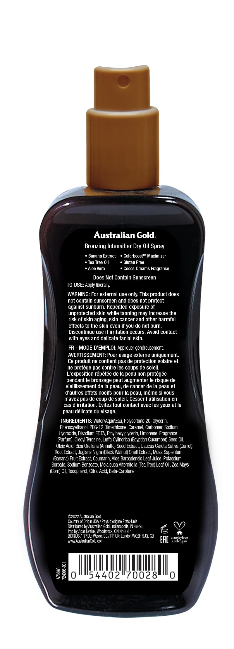 Bronzing Intensifier Dry Oil Spray 8 Ounce J2715