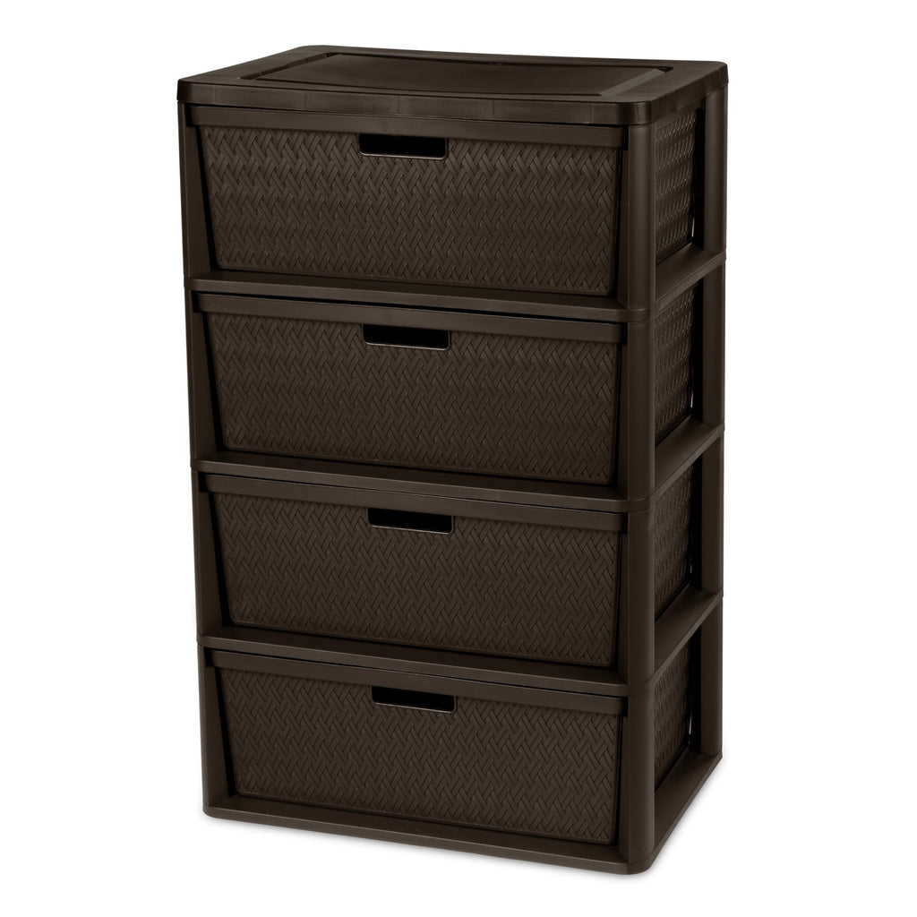 4 Drawer Plastic Storage Tower Brown E466