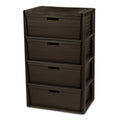 4 Drawer Plastic Storage Tower Brown E466