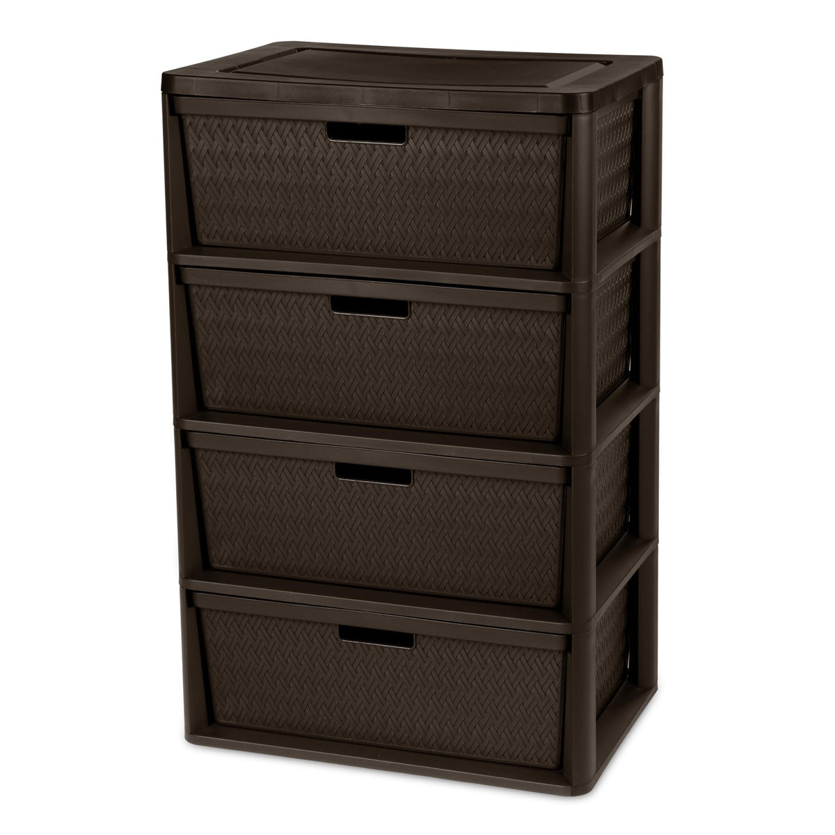 4 Drawer Plastic Storage Tower Brown E466