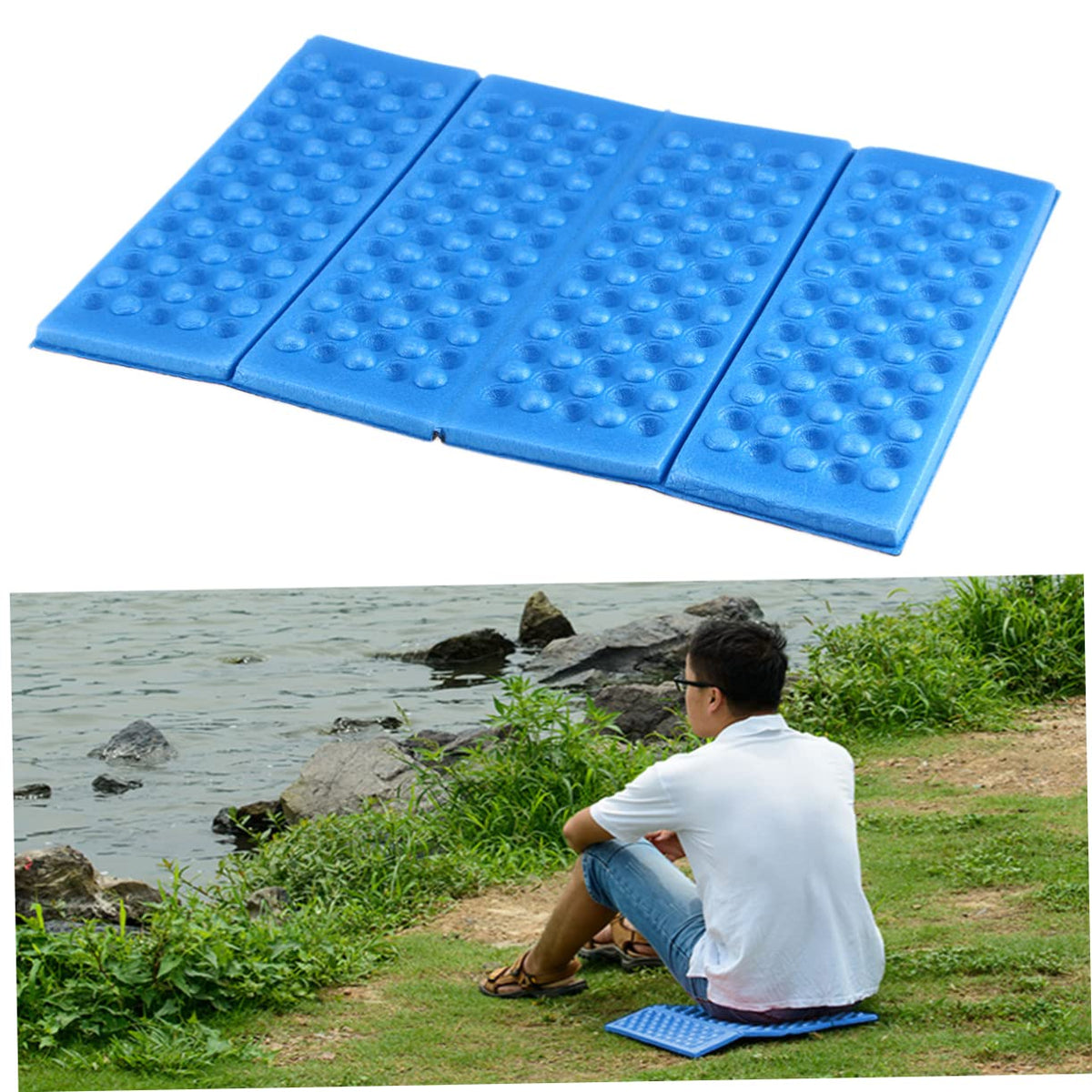 2 Pcs Folding Camping Seat Cushions with Storage Bag P237603