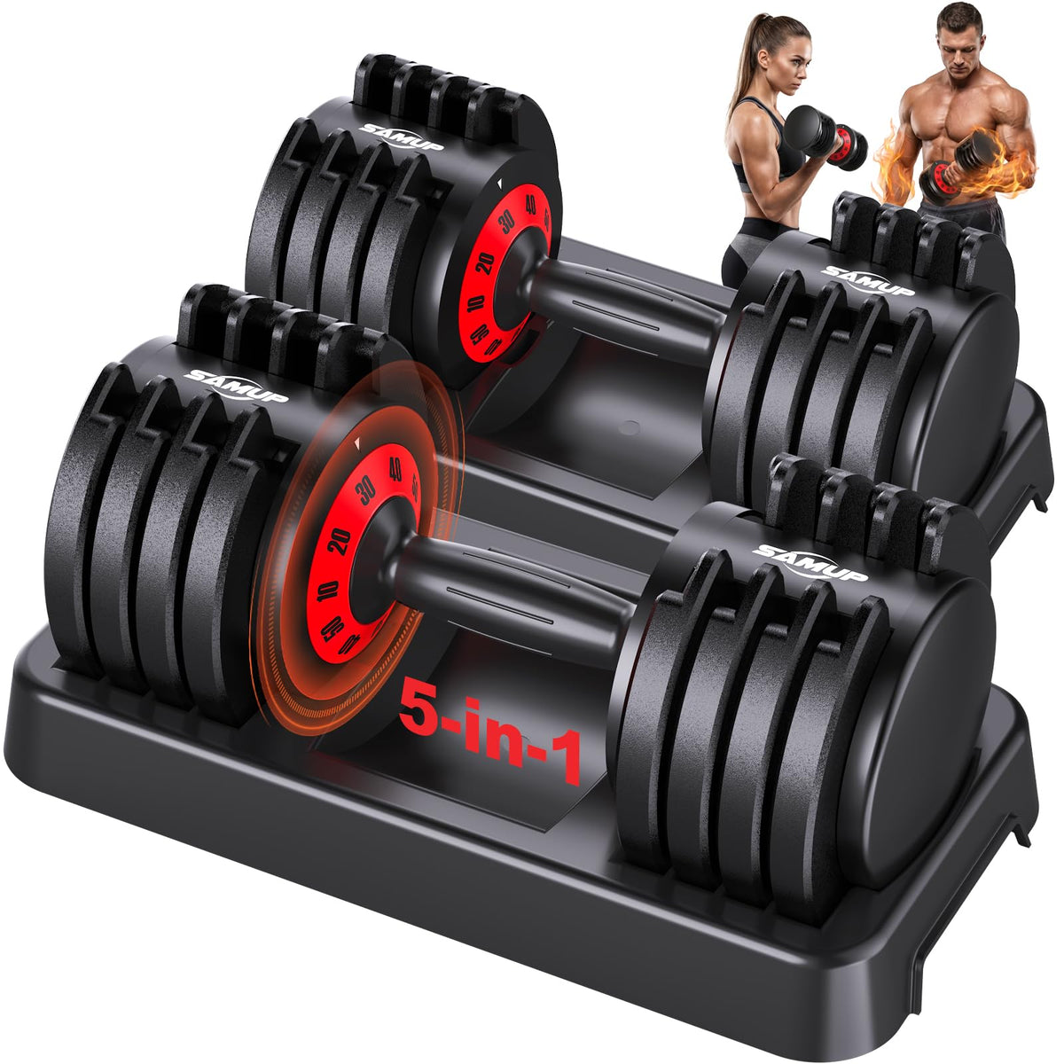 Adjustable Dumbbell Set of 2 with Storage Box K2181