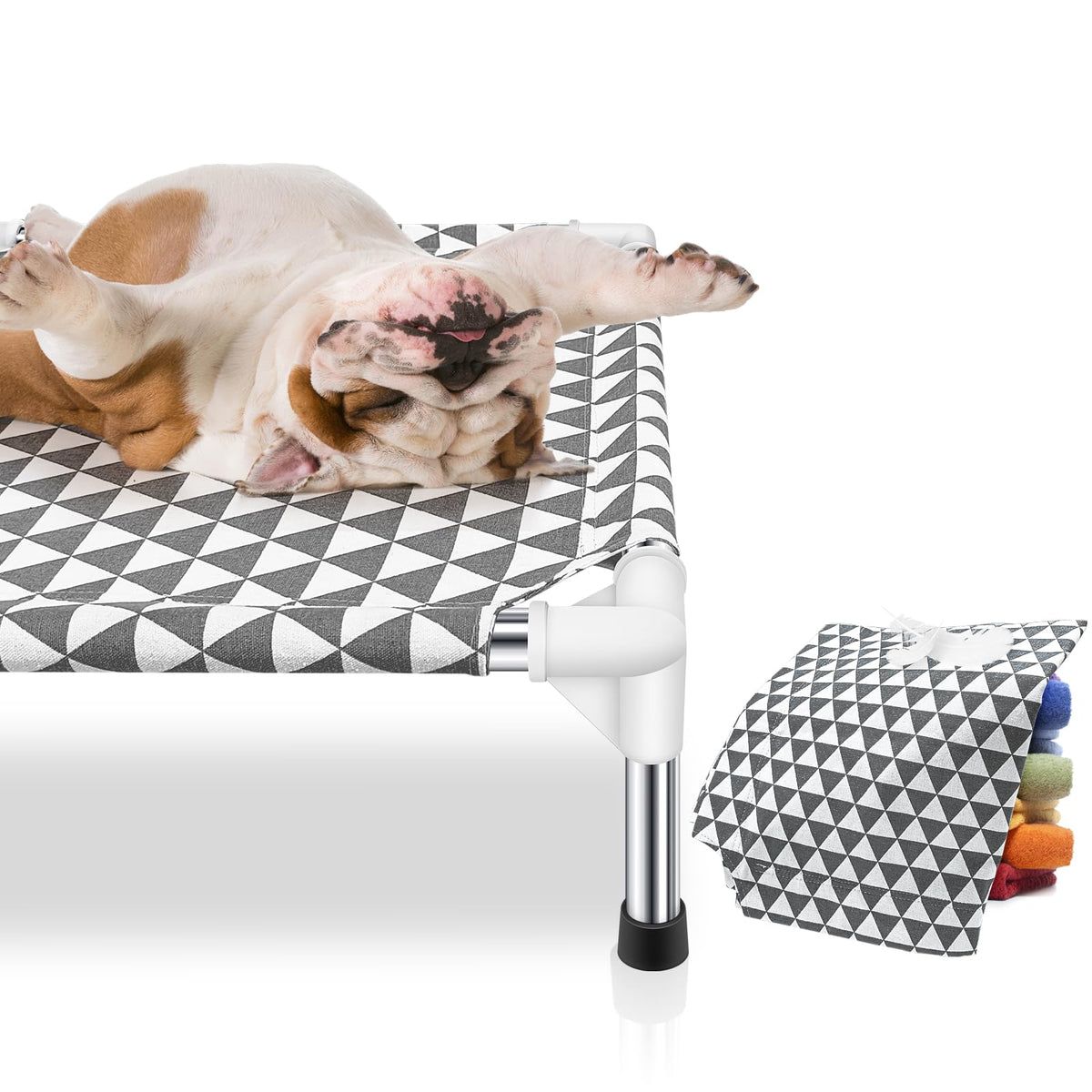 Medium Cotton Elevated Outdoor Dog Bed Z682831