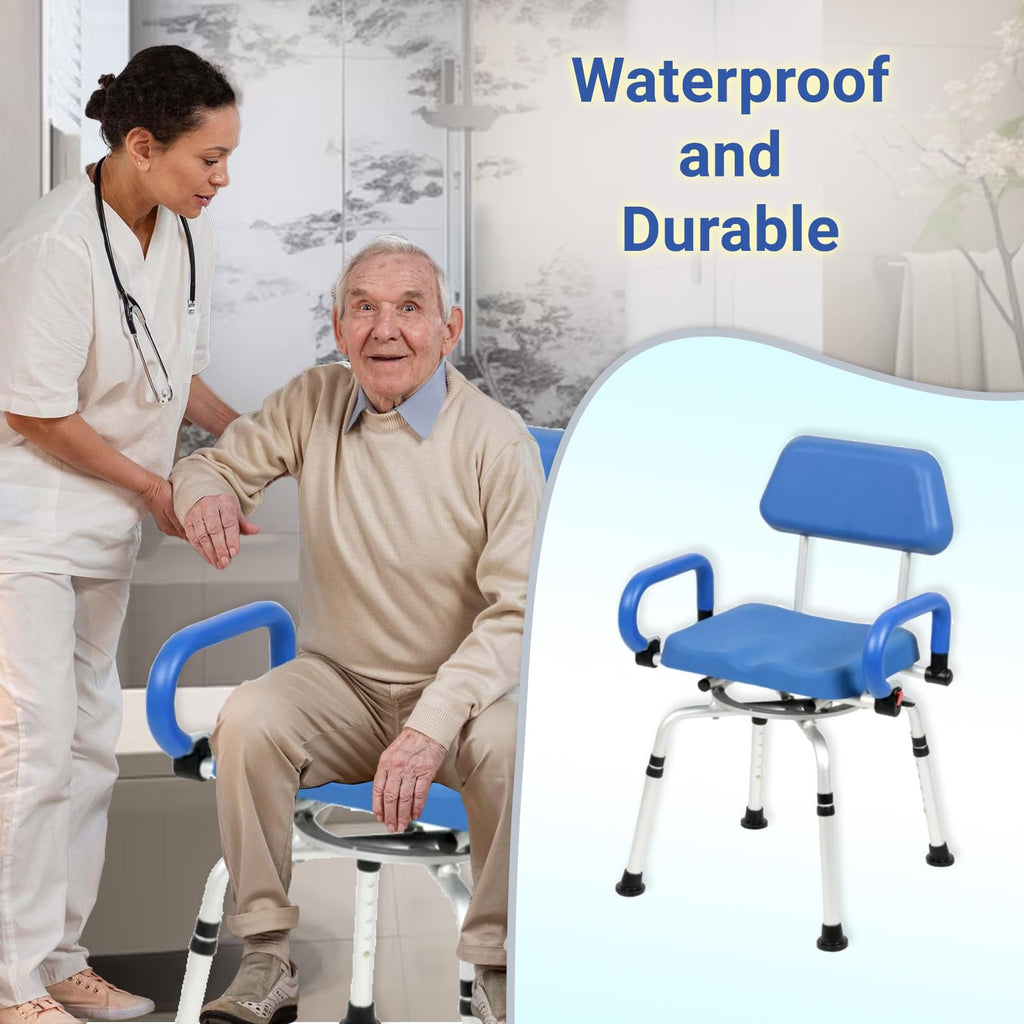 Swivel Shower Chair with Padded Seat, Back & Arms I6968