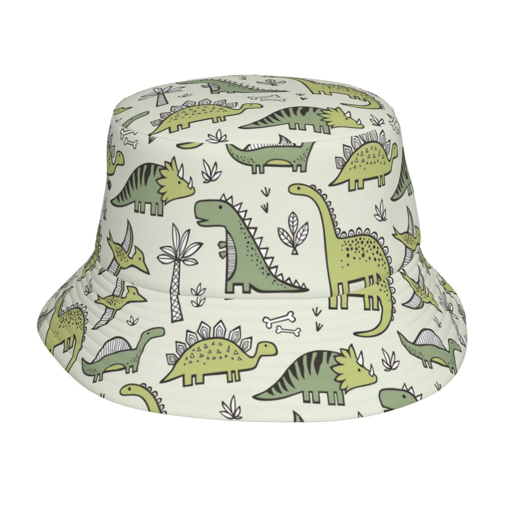 Light Blue Cat Cartoon Print Bucket Hat W60353