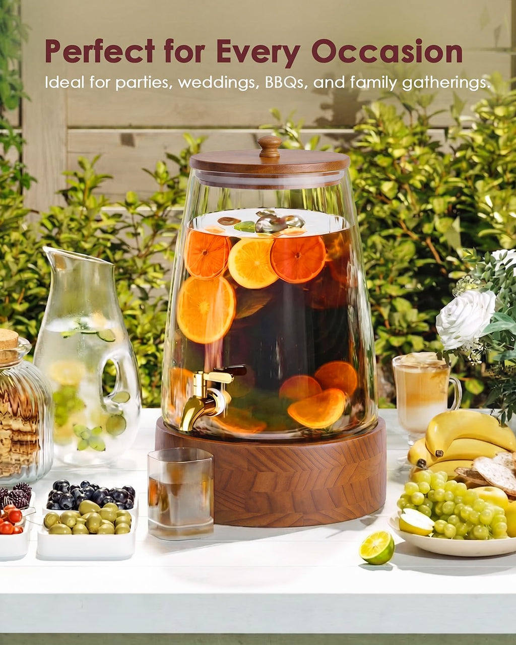 2 Gallon Glass Drink Dispenser with Spigot G83786