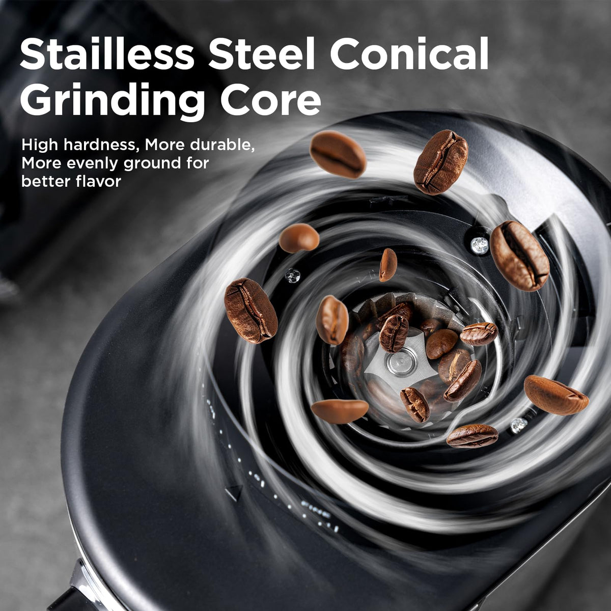 Electric Conical Burr Coffee Grinder with 30 Adjustable Grind Settings D4048