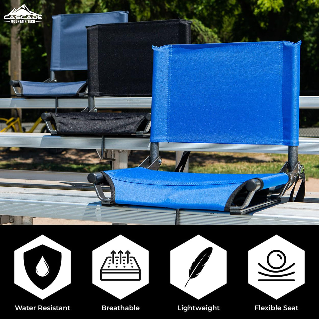 Portable Folding Steel Stadium Seats for Bleachers, Black K538