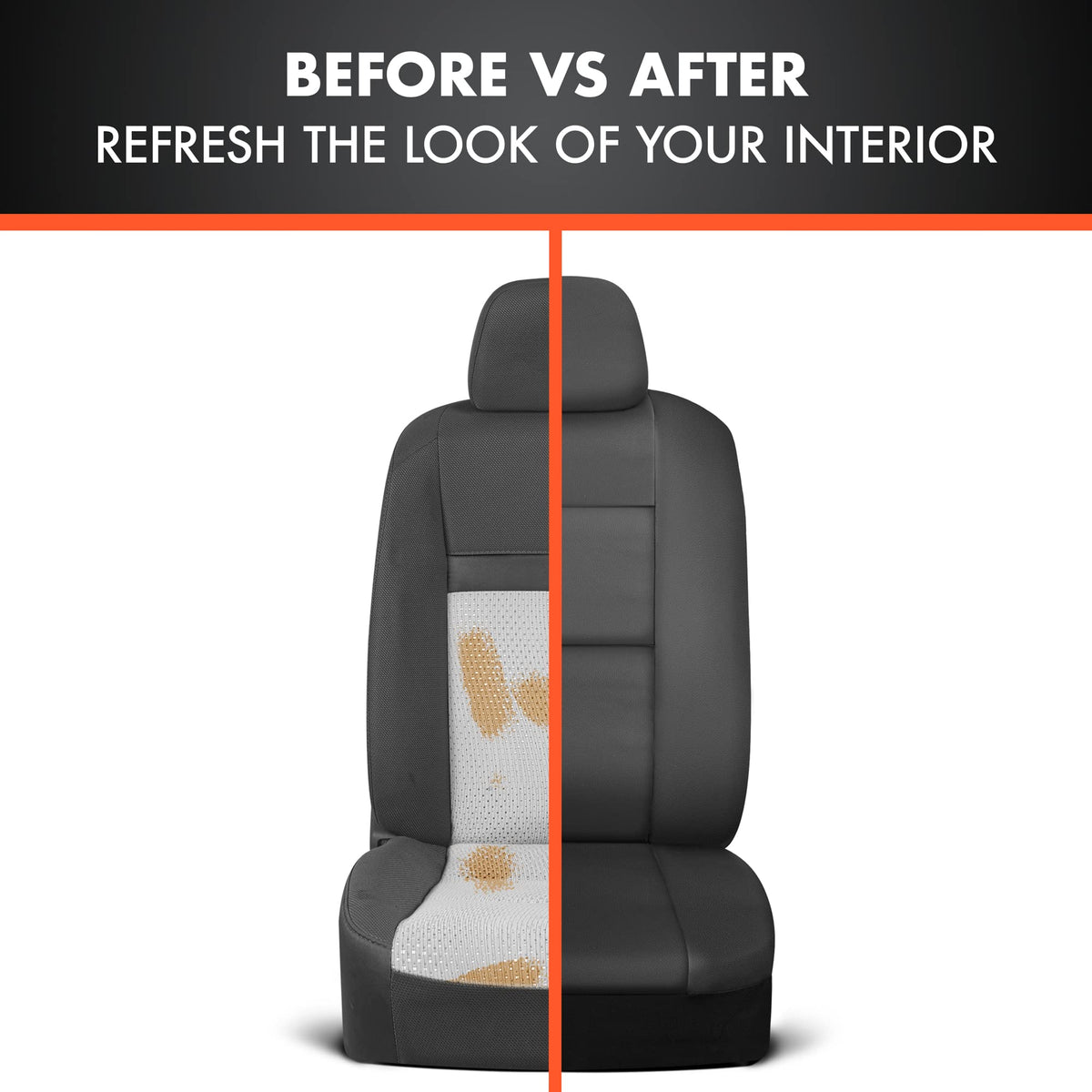 Faux Leather Car Seat Cover Full Set Black S462111