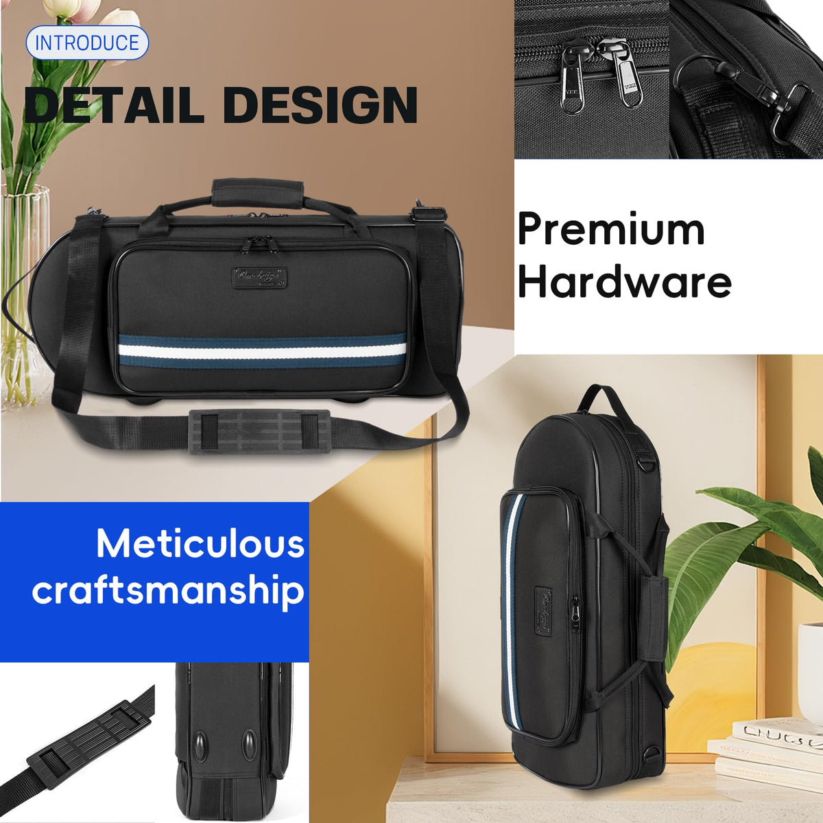 Lightweight Trumpet Case Soft Gig Bag Backpack G2682