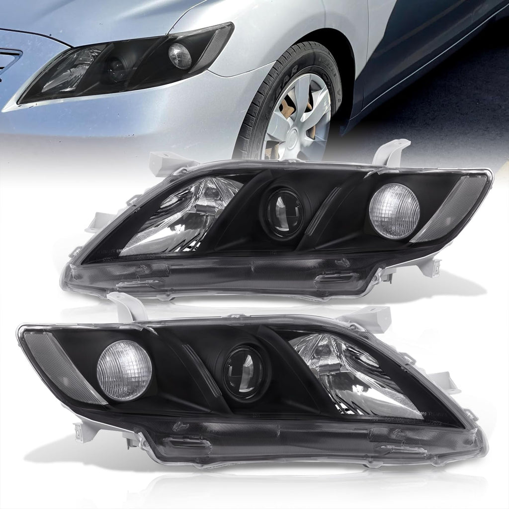 Black Clear Lens Projector Headlights Pair Set I34295