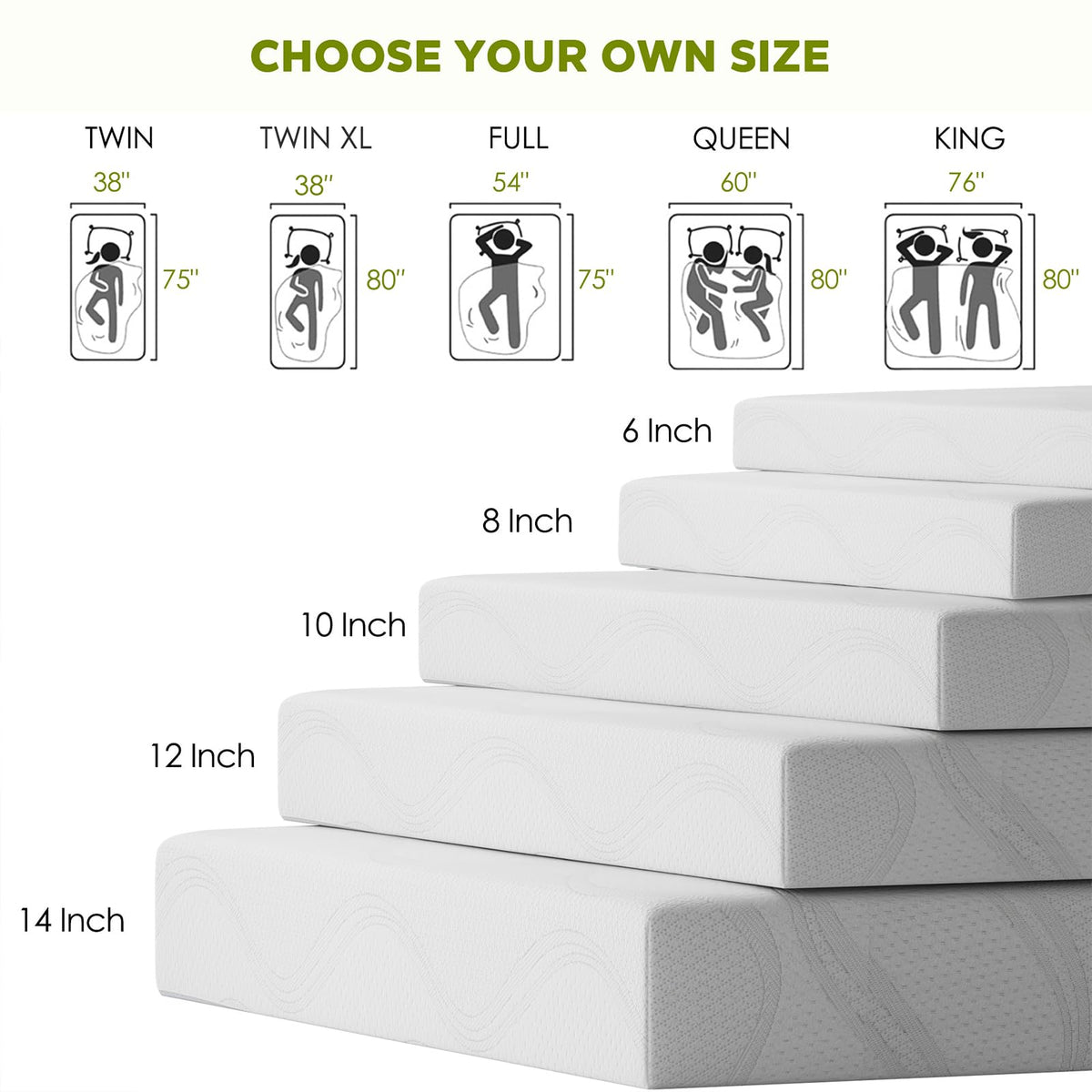 6 Inch Twin Memory Foam Mattress D934810