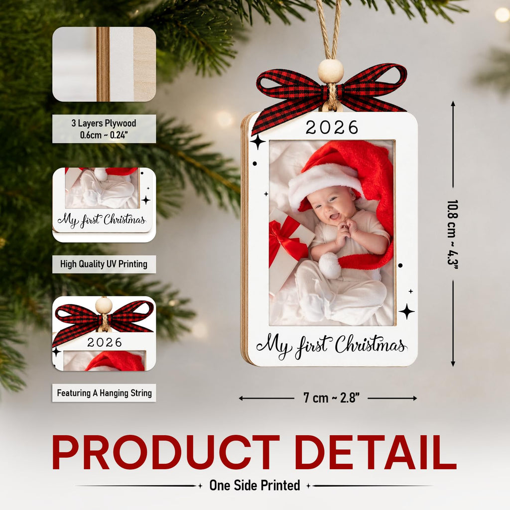 Baby's First Christmas Ornament 2026 Picture Frame Q464
