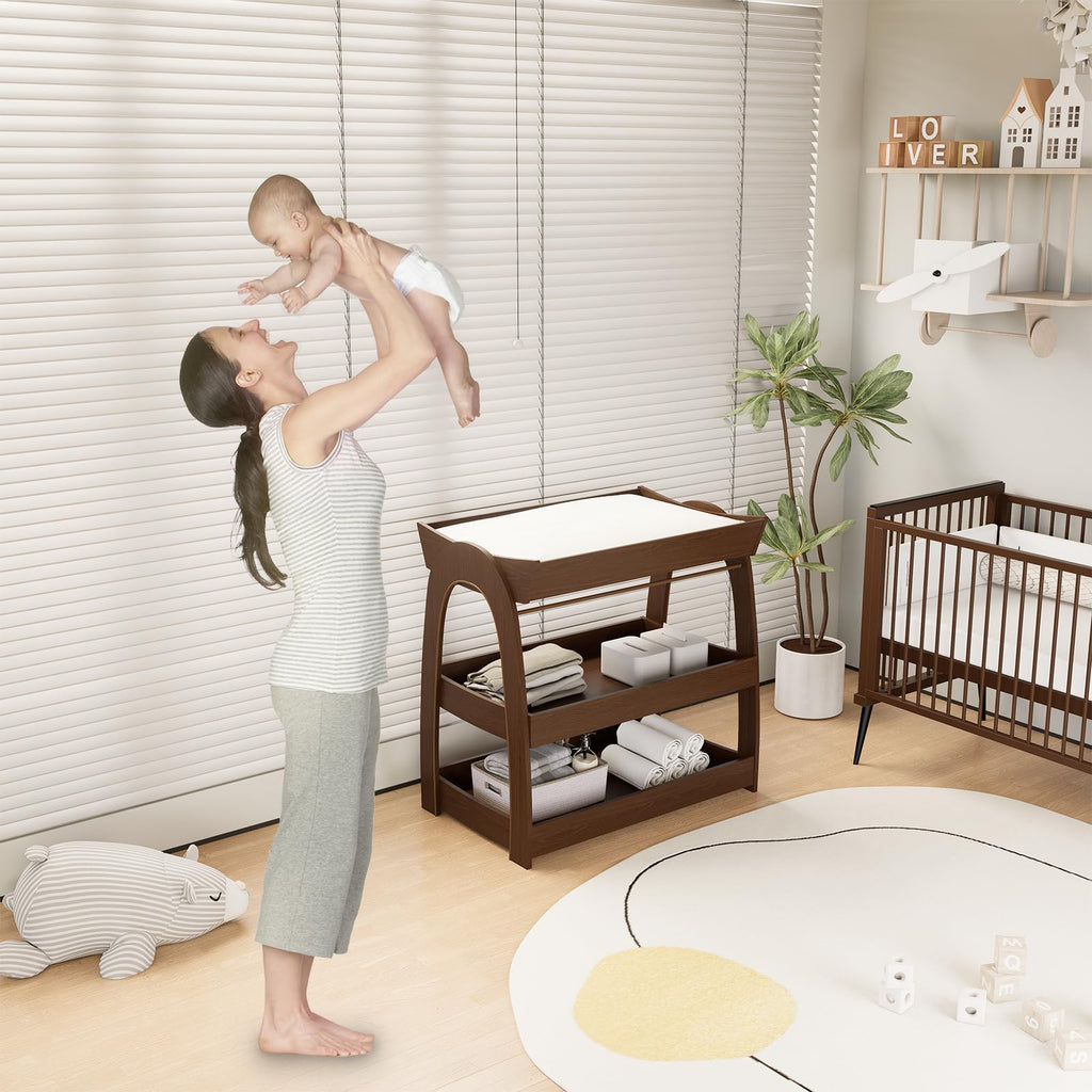 Wood 2-Tier Baby Changing Table A1609