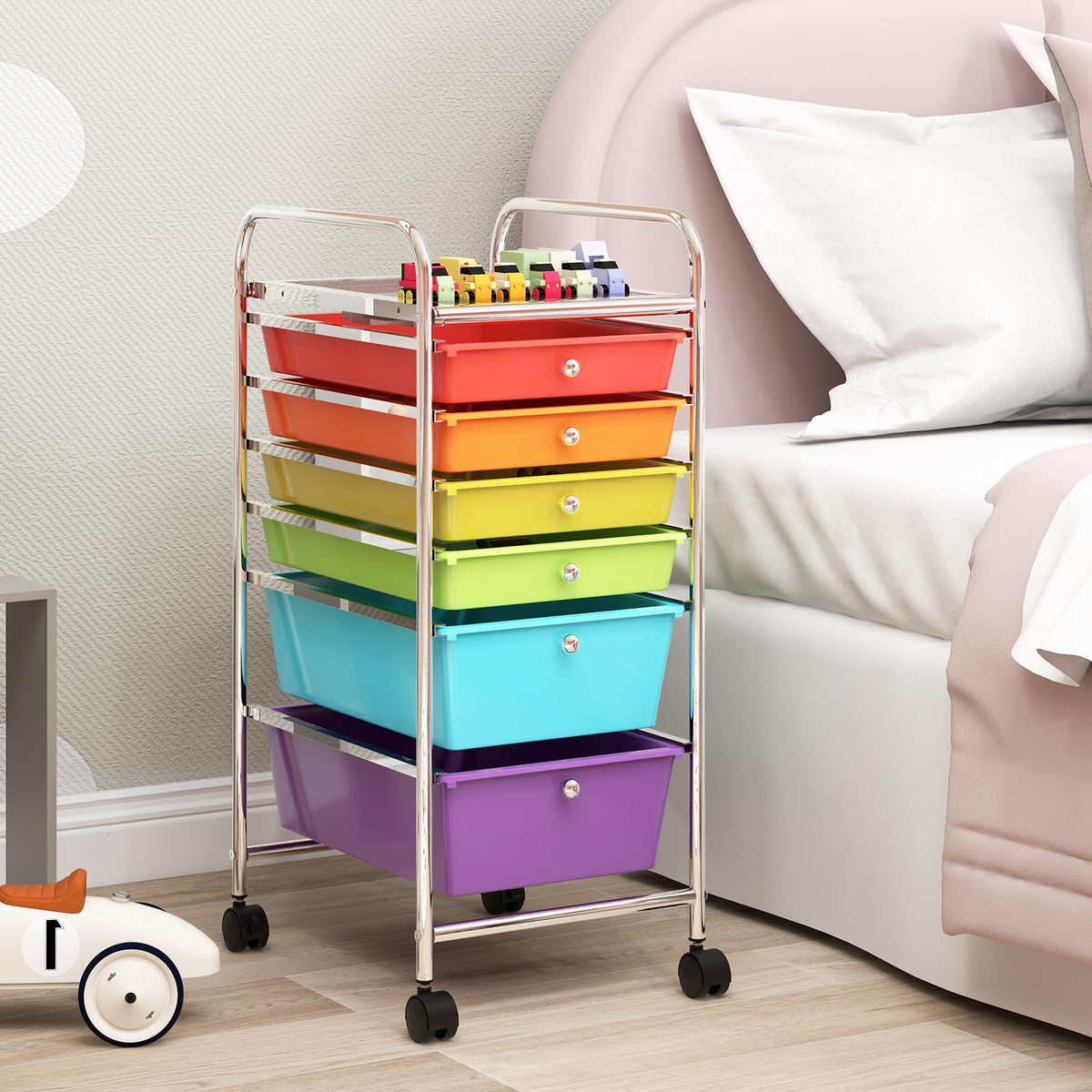6 Drawer Rolling Storage Cart I36344