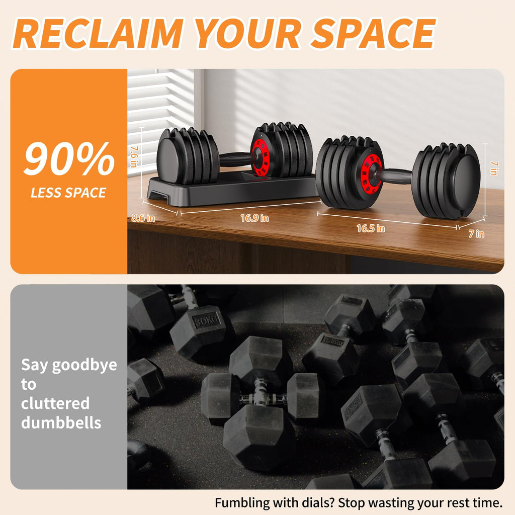Adjustable Dumbbell Set of 2 with Storage Box K2181