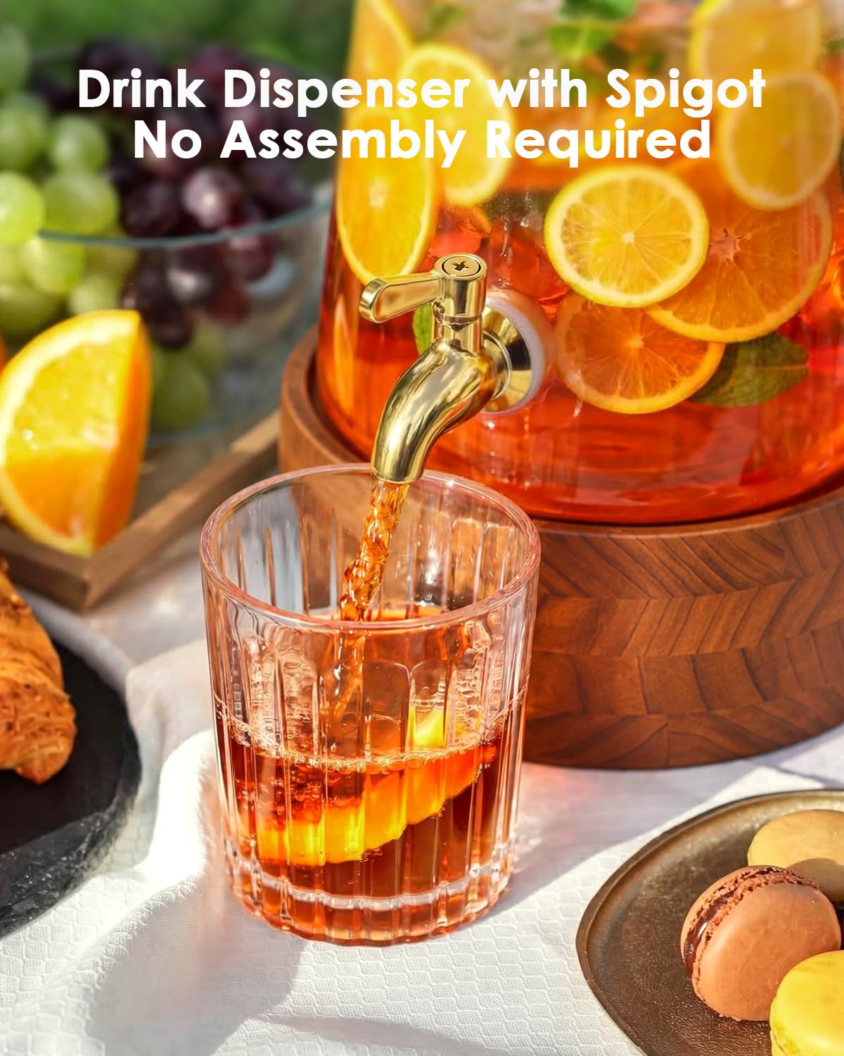 2 Gallon Glass Drink Dispenser with Spigot G83786