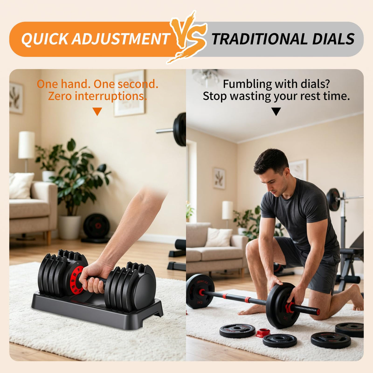 Adjustable Dumbbell Set of 2 with Storage Box K2181