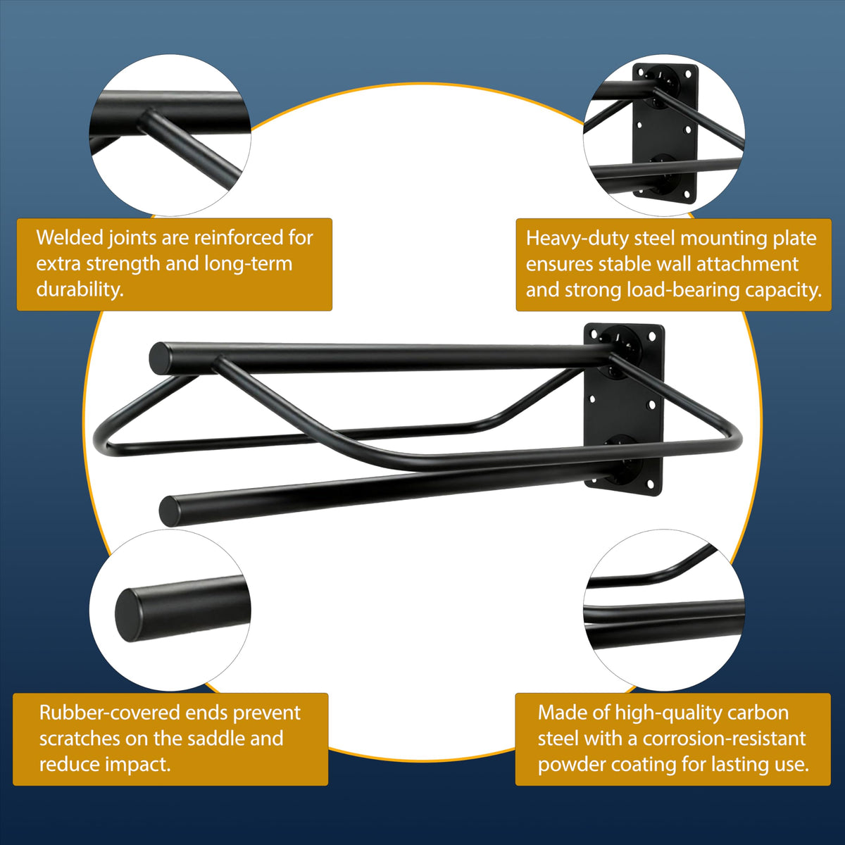 Wall Mount Metal Saddle Rack with Pad Bar V9941