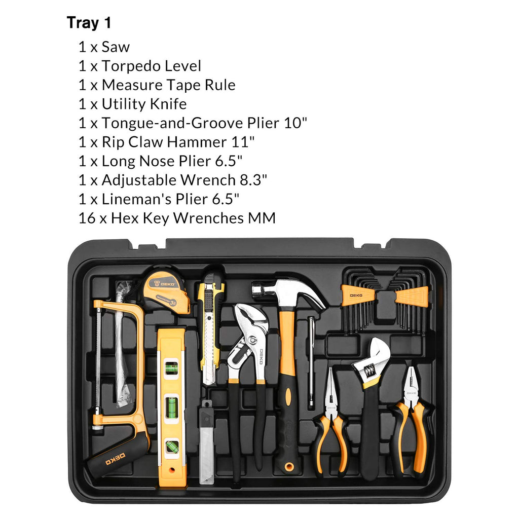 258 Piece Rolling Tool Box Socket Wrench Hand Tool Set L7666