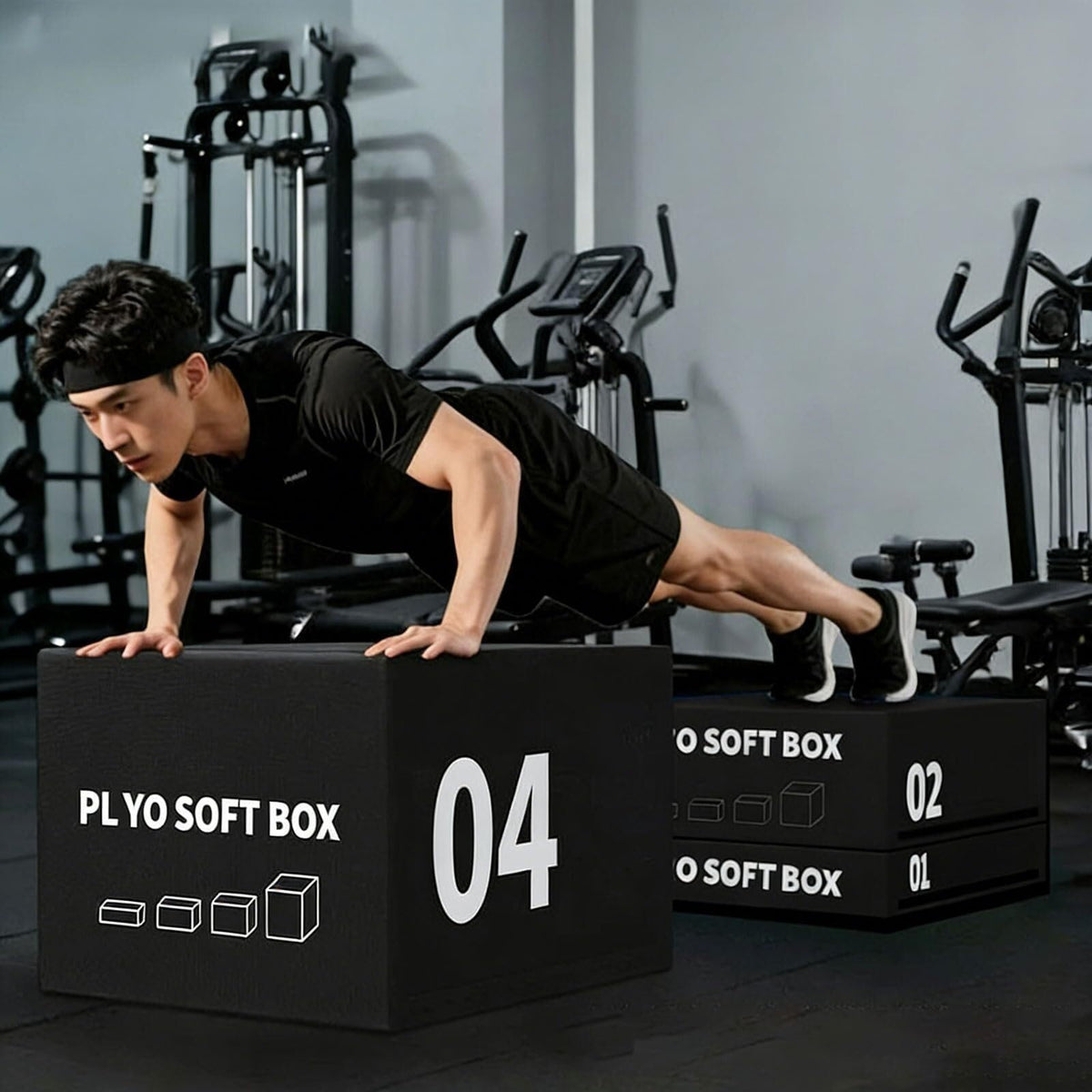 4-in-1 Foam Jumping Exercise Box Non-slip PU Leather Cover E16413