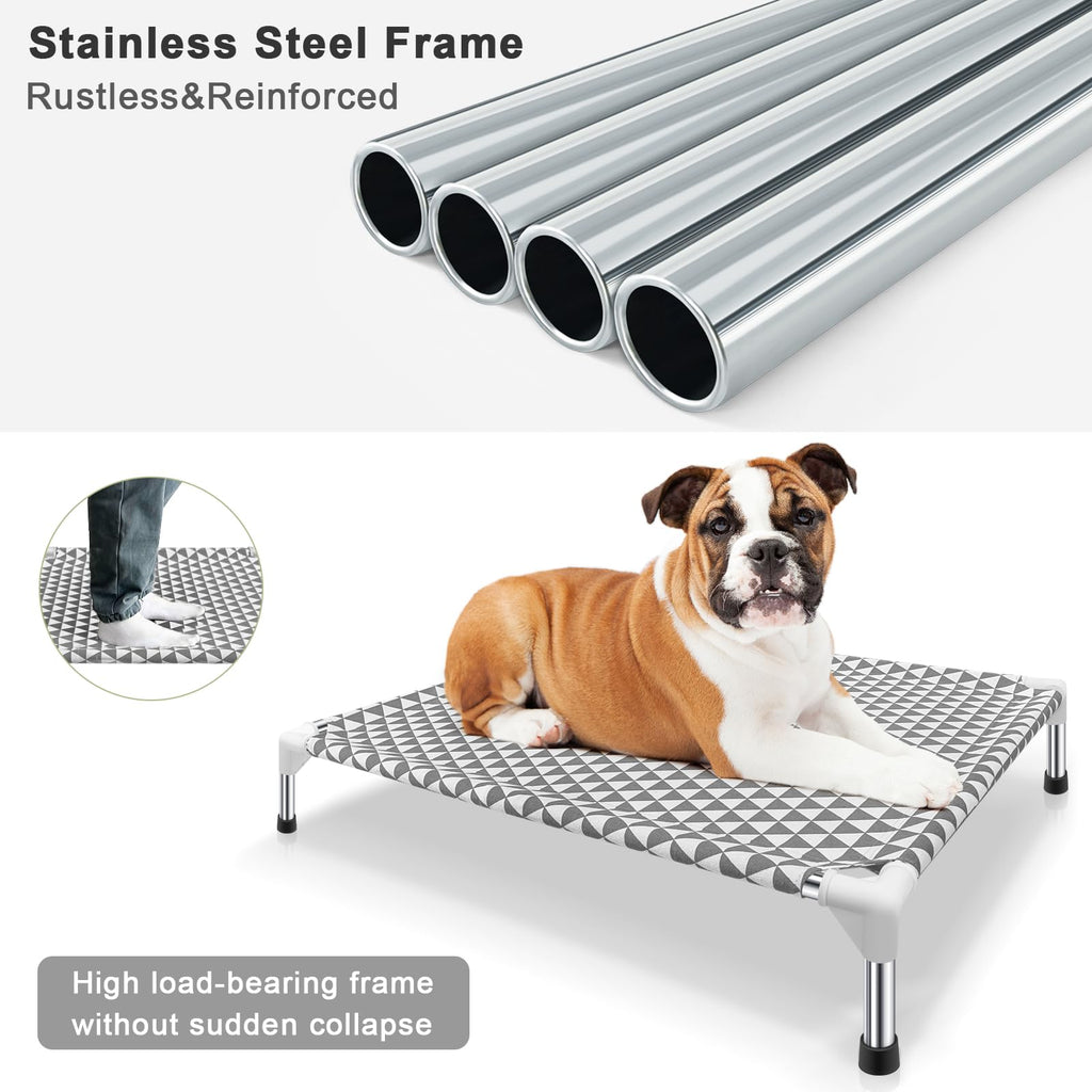 Medium Cotton Elevated Outdoor Dog Bed Z682831