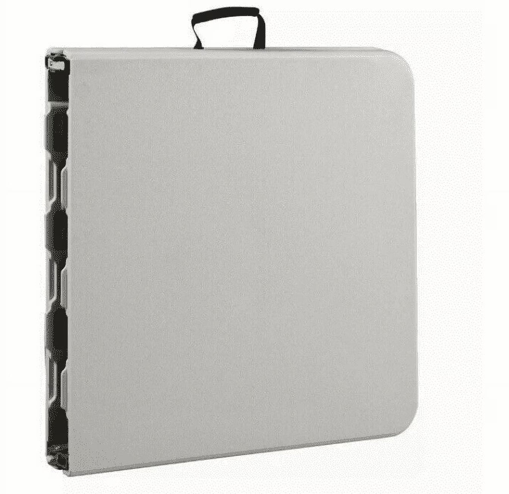 6 Foot Fold-in-Half Folding Table White Speckle HDPE Top H6918