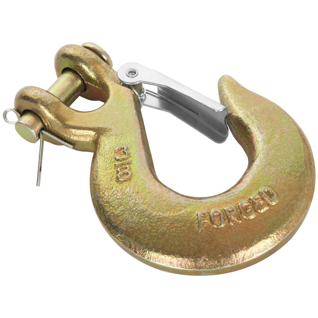 3/8 Inch Clevis Slip Hook with Safety Latch, 18000 Lb Capacity J585