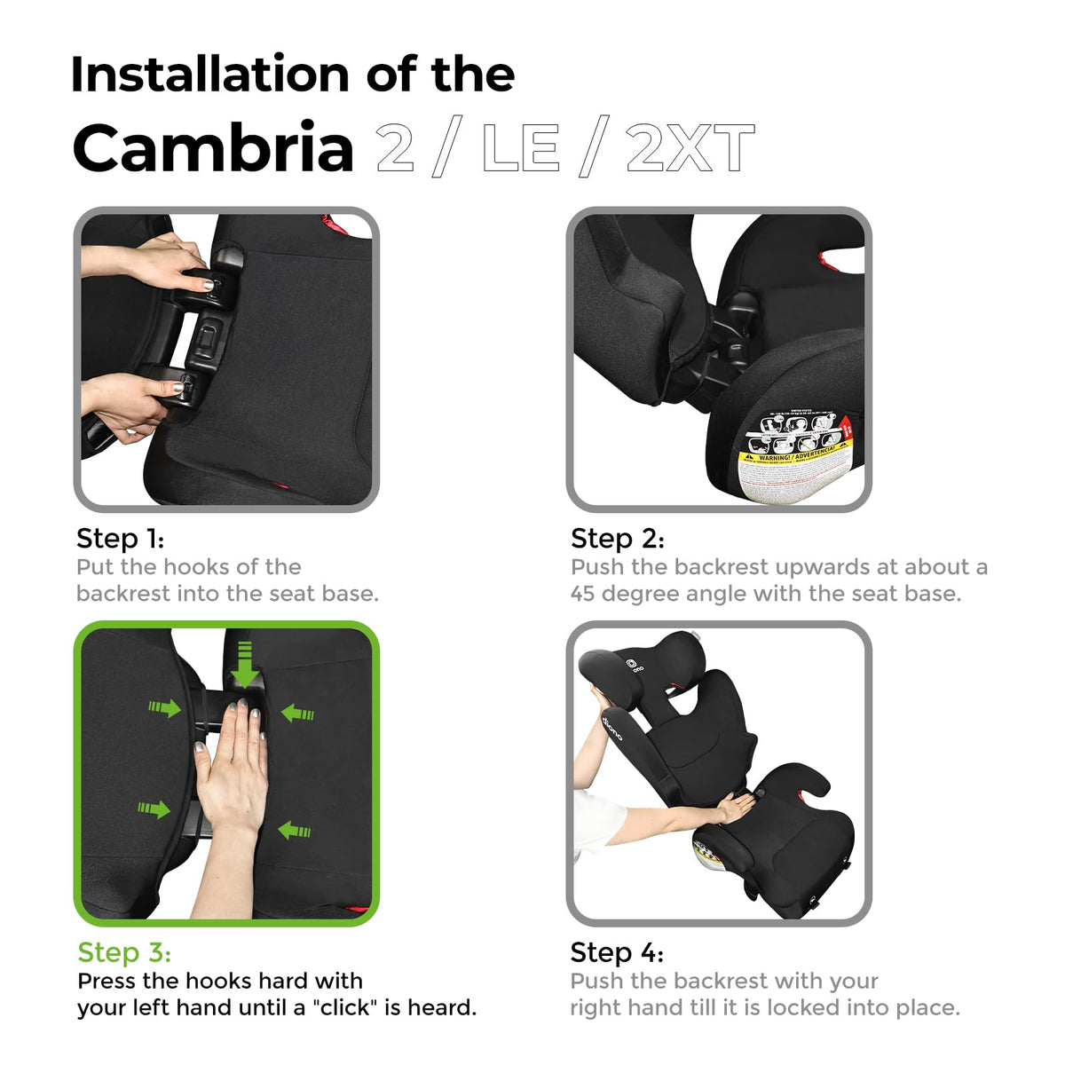 2-in-1 Belt Positioning Booster Seat, Black E8421