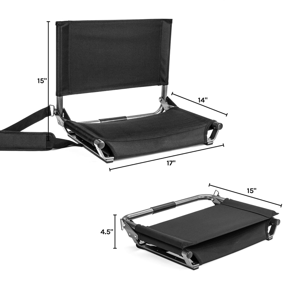 Portable Folding Steel Stadium Seats for Bleachers, Black K538