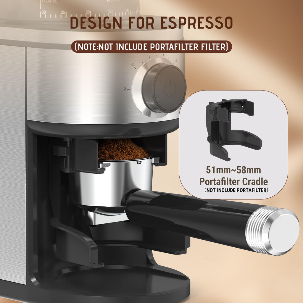 Electric Conical Burr Coffee Grinder with 30 Adjustable Grind Settings D4048