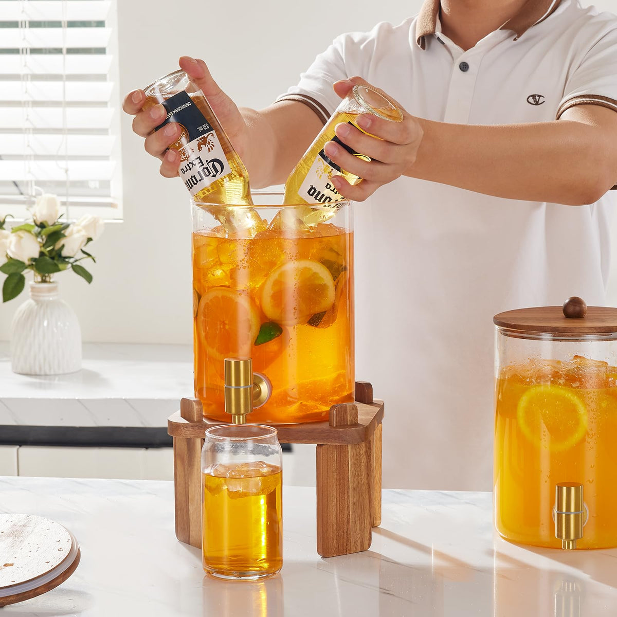 Glass Drink Dispenser with Stand N3911