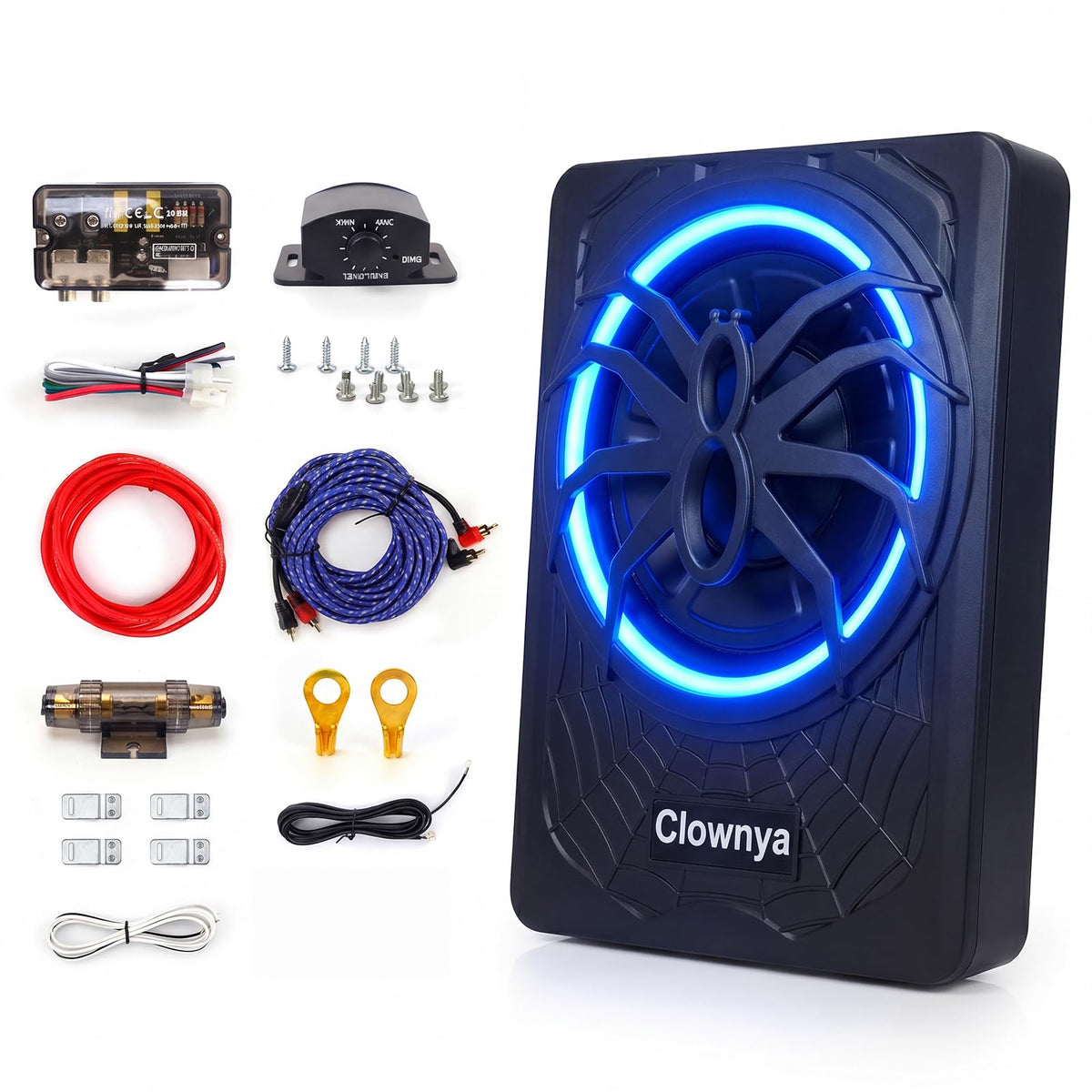 1200W Slim Under-Seat Powered Car Subwoofer with Built-in Amp L2157