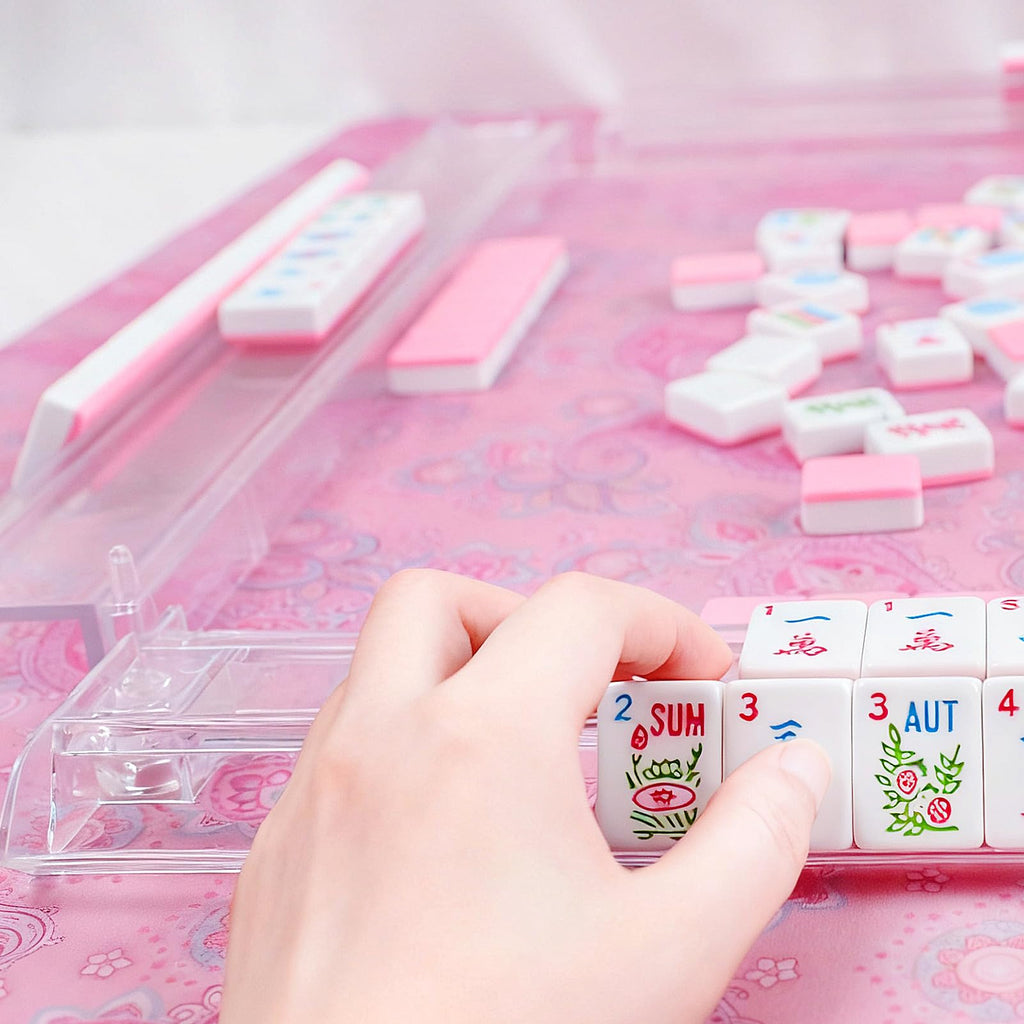 Clear Mahjong Racks with Pushers, 4 Piece Set J60379