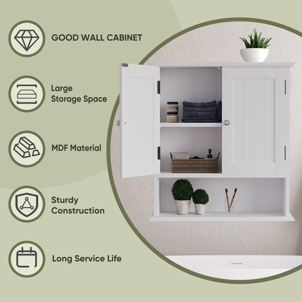 White Wall Mounted Bathroom Cabinet with 2 Door R2730