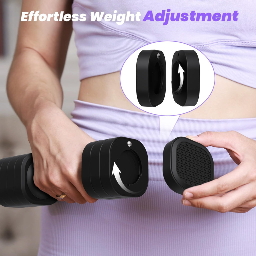 Adjustable 4 in 1 Dumbbell Set with TPU Soft Rubber Handle W465