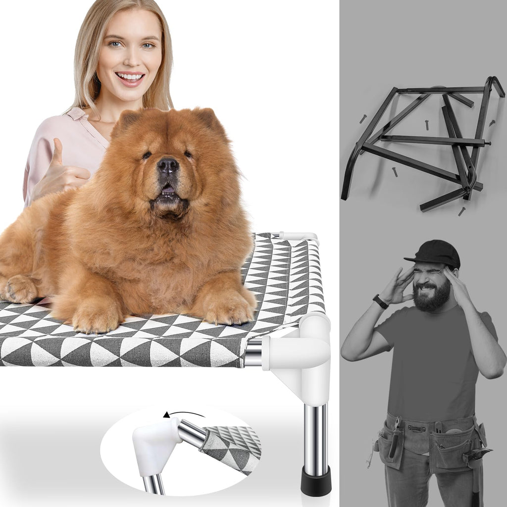 Medium Cotton Elevated Outdoor Dog Bed Z682831