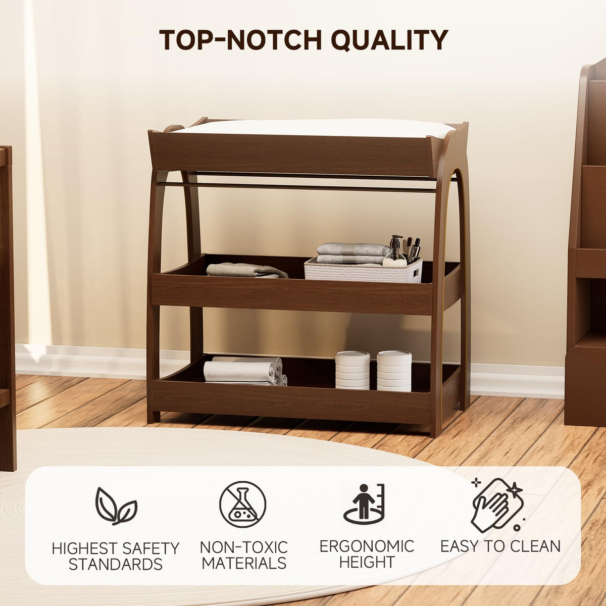 Wood 2-Tier Baby Changing Table A1609
