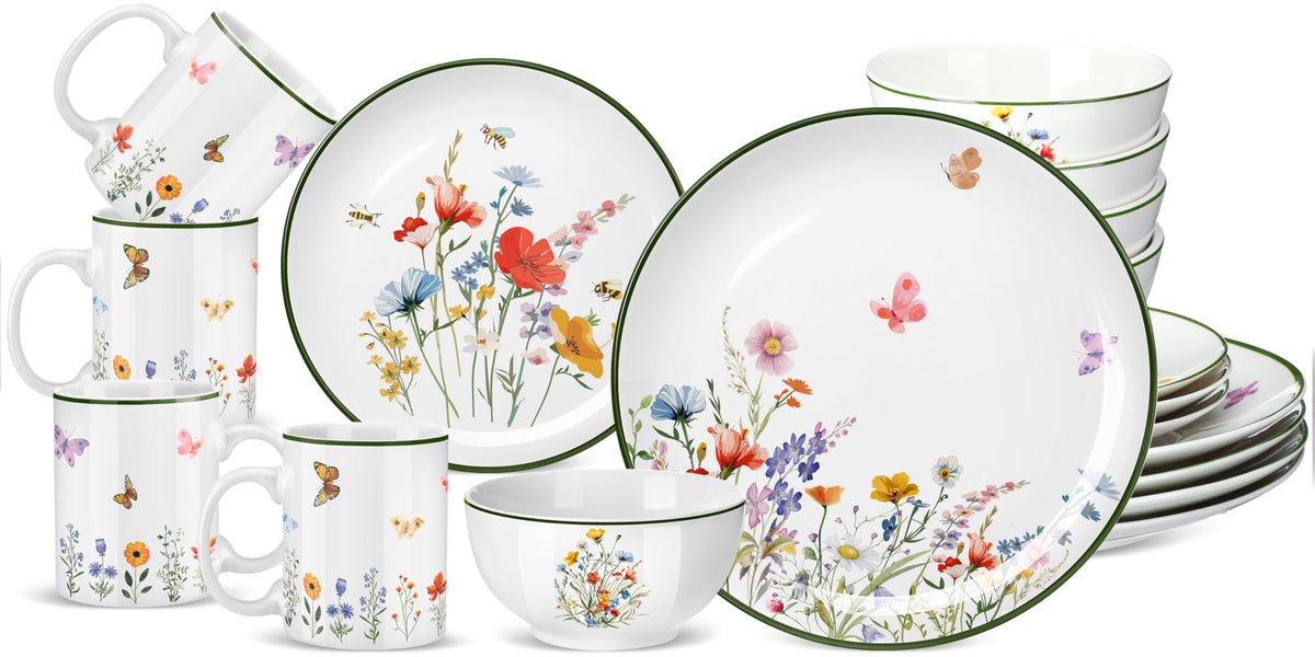 16 Pcs Ceramic Dinnerware Set Q7610
