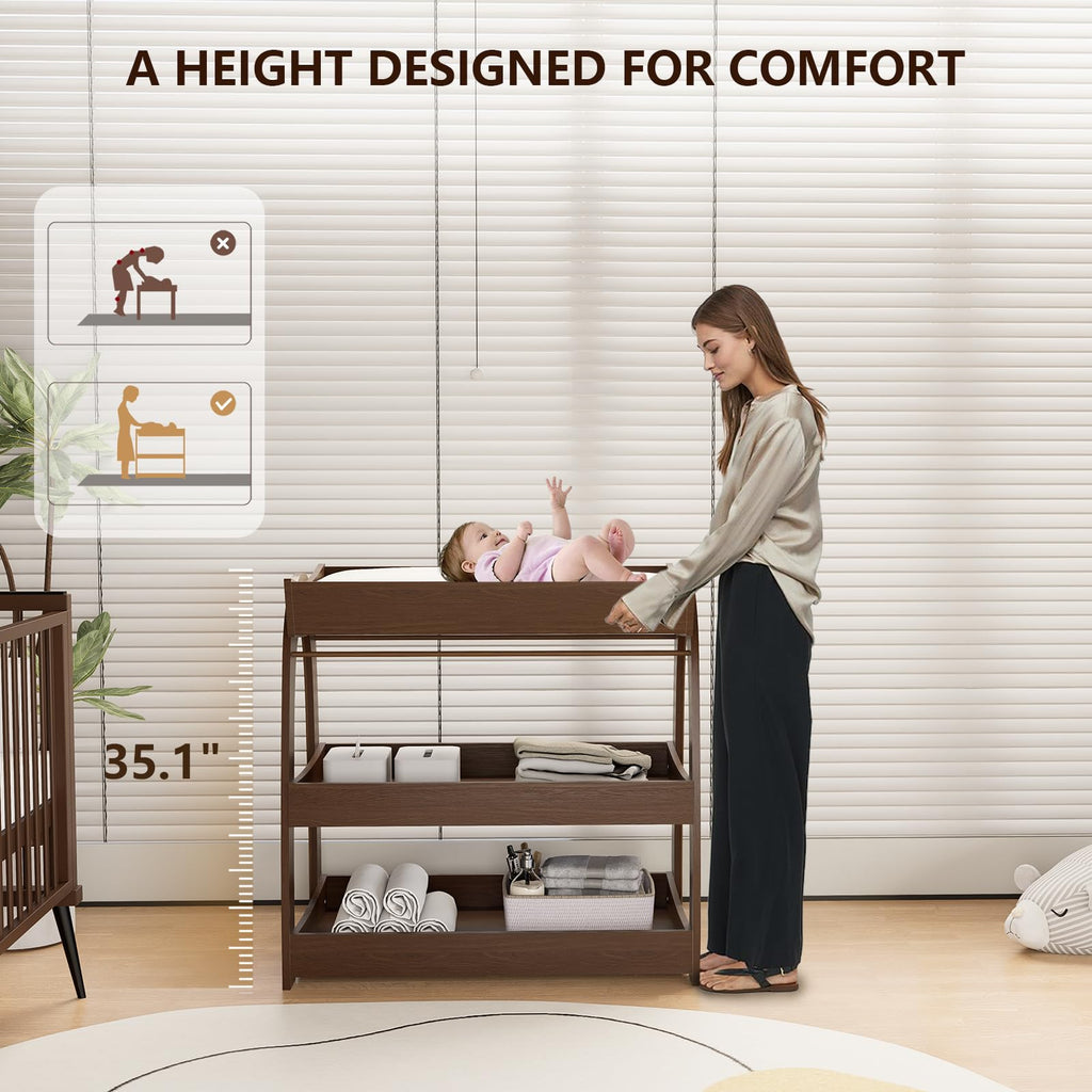 Wood 2-Tier Baby Changing Table A1609